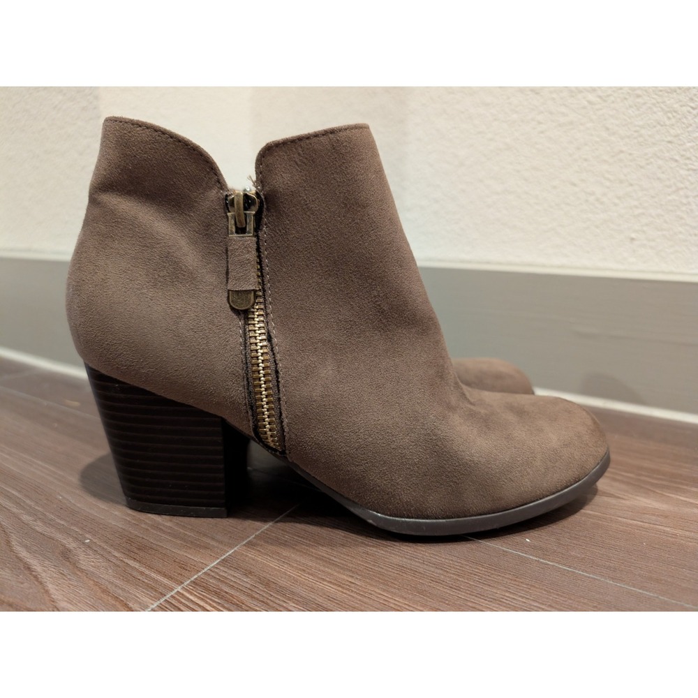 Style Co Women Boots 10M Masrinaa Ankle Booties Stacked‎ Block Heel Zip Up